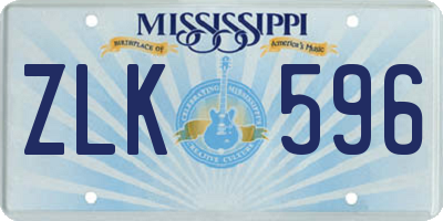 MS license plate ZLK596