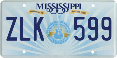 MS license plate ZLK599
