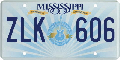 MS license plate ZLK606
