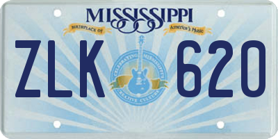 MS license plate ZLK620