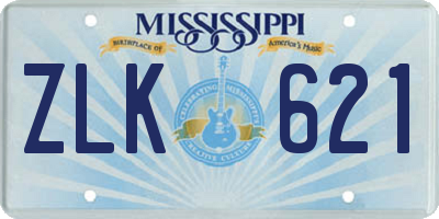 MS license plate ZLK621