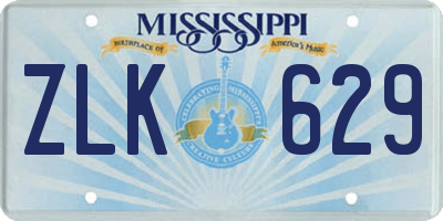 MS license plate ZLK629