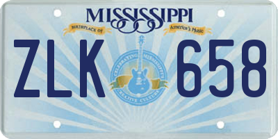 MS license plate ZLK658