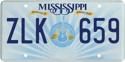 MS license plate ZLK659