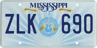 MS license plate ZLK690
