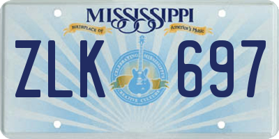 MS license plate ZLK697