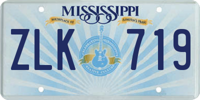 MS license plate ZLK719