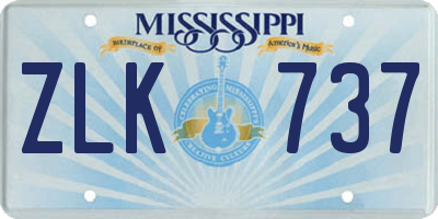 MS license plate ZLK737