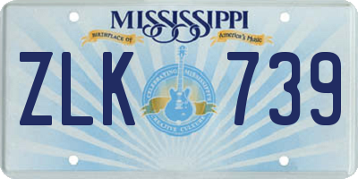 MS license plate ZLK739