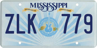 MS license plate ZLK779