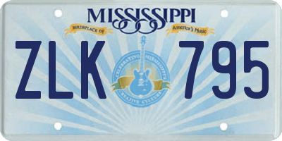 MS license plate ZLK795
