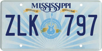 MS license plate ZLK797
