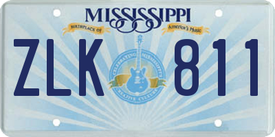 MS license plate ZLK811