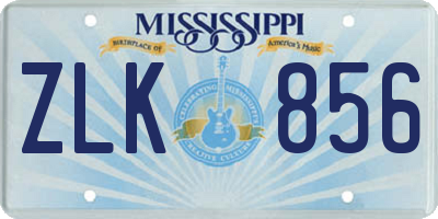 MS license plate ZLK856