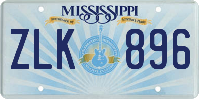 MS license plate ZLK896