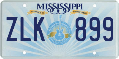 MS license plate ZLK899