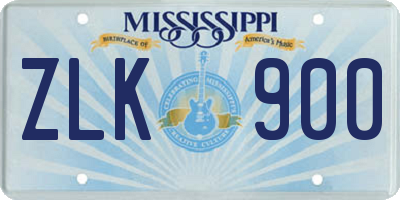 MS license plate ZLK900