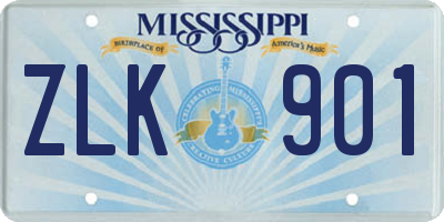 MS license plate ZLK901