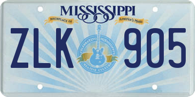 MS license plate ZLK905