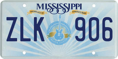 MS license plate ZLK906
