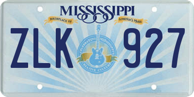MS license plate ZLK927