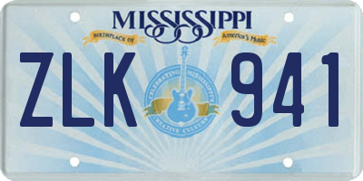 MS license plate ZLK941