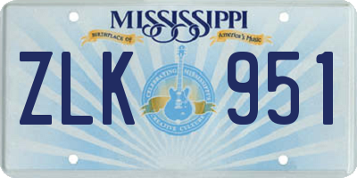 MS license plate ZLK951