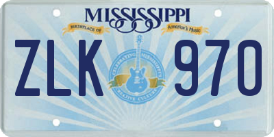 MS license plate ZLK970