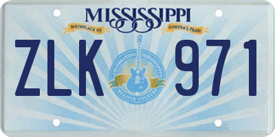 MS license plate ZLK971