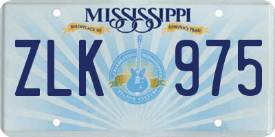 MS license plate ZLK975