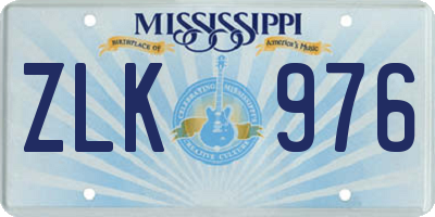 MS license plate ZLK976