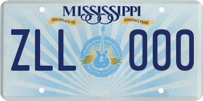 MS license plate ZLL000