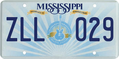MS license plate ZLL029