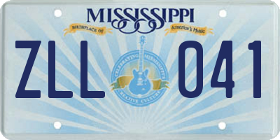 MS license plate ZLL041