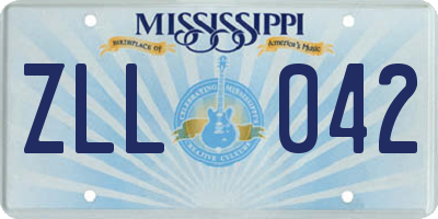 MS license plate ZLL042