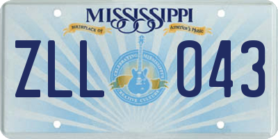 MS license plate ZLL043