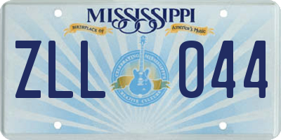 MS license plate ZLL044