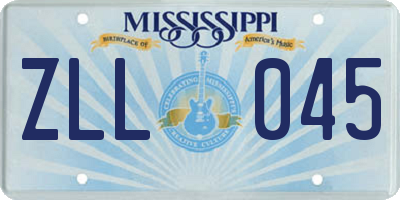 MS license plate ZLL045