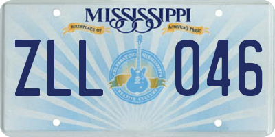 MS license plate ZLL046