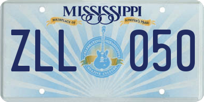 MS license plate ZLL050