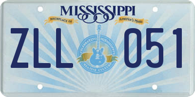 MS license plate ZLL051