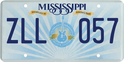 MS license plate ZLL057