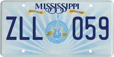 MS license plate ZLL059