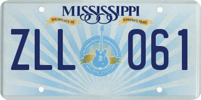 MS license plate ZLL061