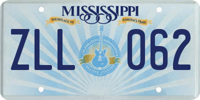 MS license plate ZLL062