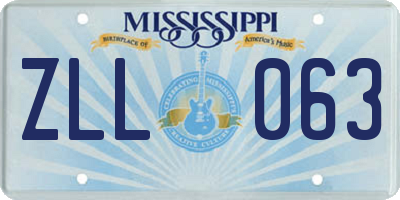 MS license plate ZLL063