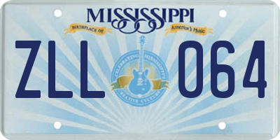 MS license plate ZLL064