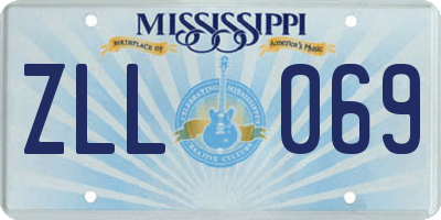 MS license plate ZLL069