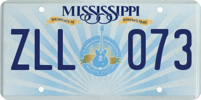 MS license plate ZLL073
