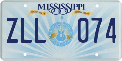MS license plate ZLL074